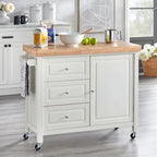 Carrello da cucina su rotelle in legno di gomma naturale Macaulay Copper Grove