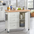 Carrello da cucina su rotelle in legno di gomma naturale Macaulay Copper Grove