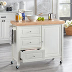 Carrello da cucina su rotelle in legno di gomma naturale Macaulay Copper Grove