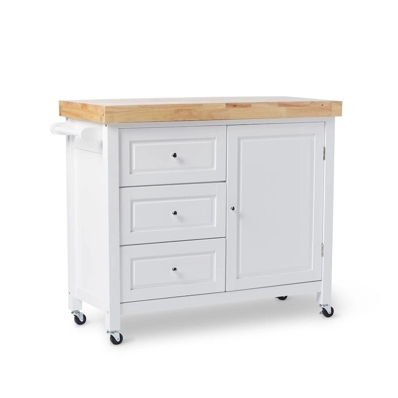 Carrello da cucina su rotelle in legno di gomma naturale Macaulay Copper Grove