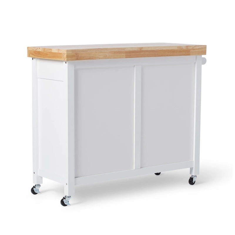 Carrello da cucina su rotelle in legno di gomma naturale Macaulay Copper Grove