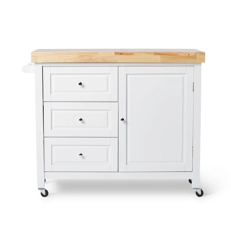 Carrello da cucina su rotelle in legno di gomma naturale Macaulay Copper Grove