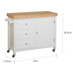 Carrello da cucina su rotelle in legno di gomma naturale Macaulay Copper Grove