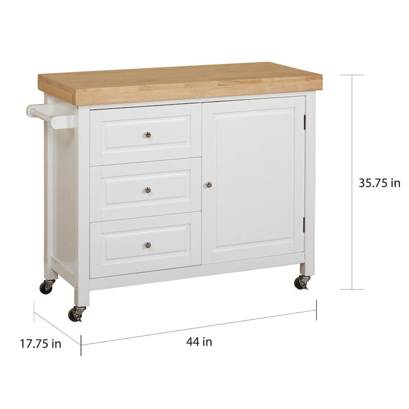 Carrello da cucina su rotelle in legno di gomma naturale Macaulay Copper Grove