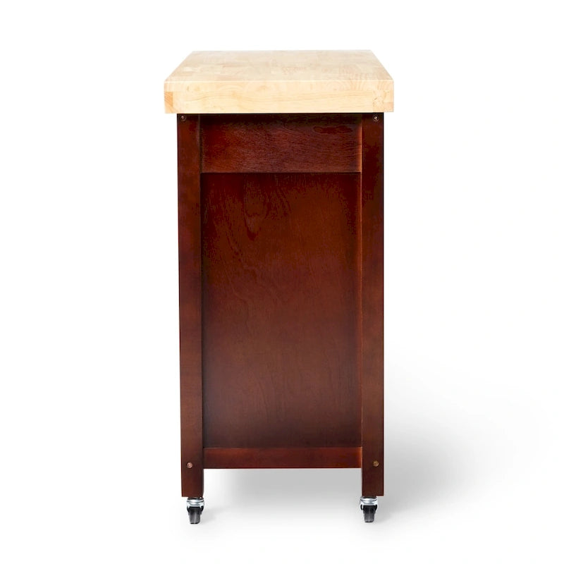 Carrello da cucina su rotelle in legno di gomma naturale Macaulay Copper Grove