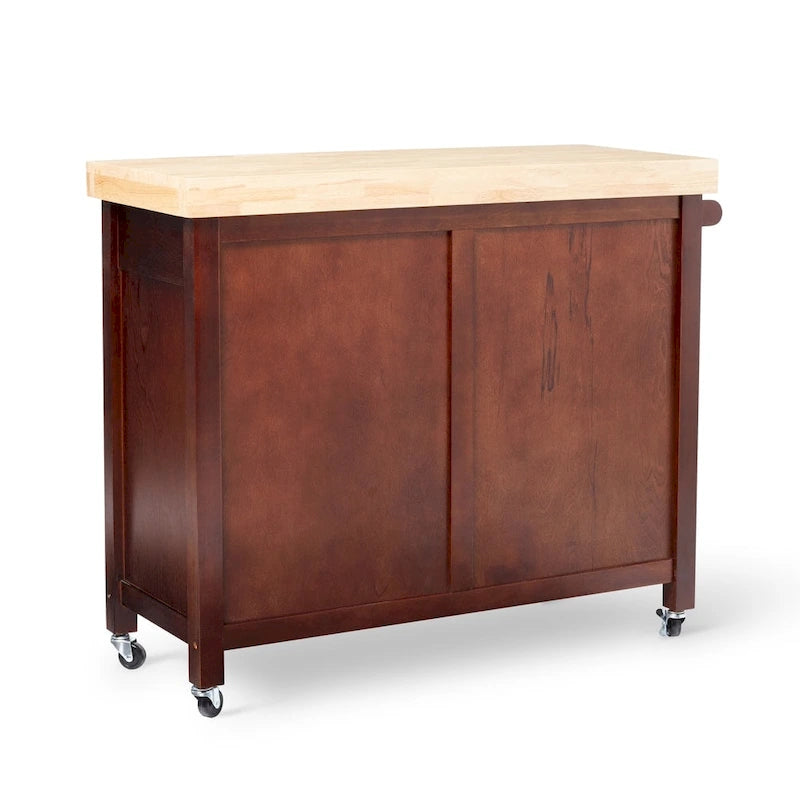 Carrello da cucina su rotelle in legno di gomma naturale Macaulay Copper Grove