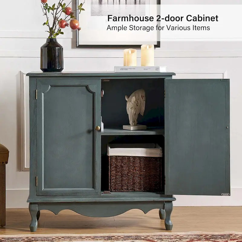 Pallantium 34Tall-2 Mobiletto d'Appoggio in Stile Rustico con 2 Ante di HULALA HOME