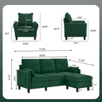 Set Divano Sezionale a 3 Pezzi con Pouf e Poltrona