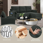 Set Divano Sezionale a 3 Pezzi con Pouf e Poltrona