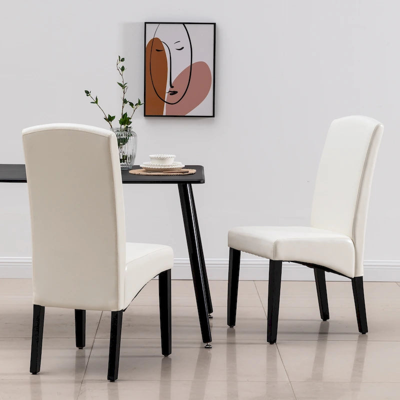 Chaise de salle à manger moderne en similicuir, 2 pièces