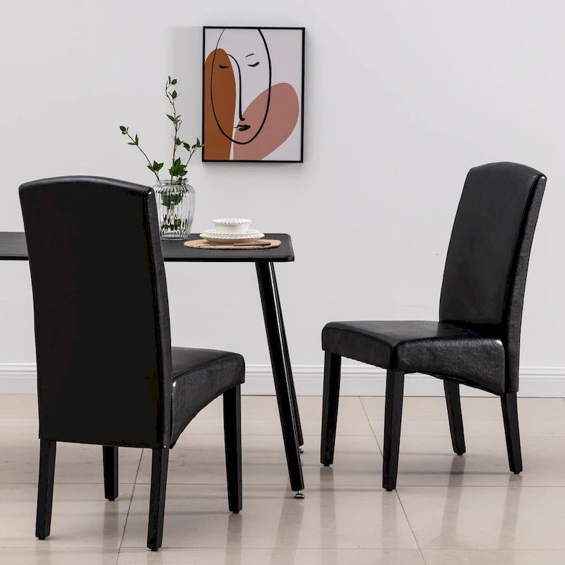 Sedia da pranzo moderna in similpelle, 2 pezzi