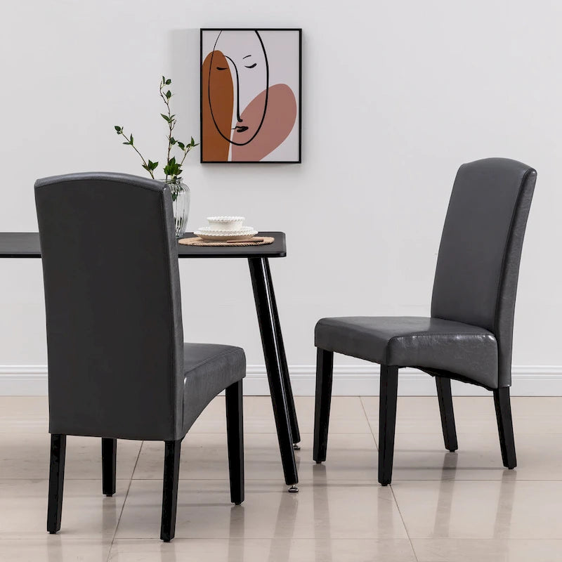 Sedia da pranzo moderna in similpelle, 2 pezzi