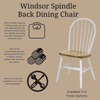 Sedia da pranzo International Concepts in legno massello Windsor con schienale a fusi