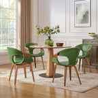 Sedia da pranzo Art Leon Mid-century Modern in similpelle e legno curvato