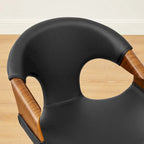 Sedia da pranzo Art Leon Mid-century Modern in similpelle e legno curvato