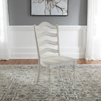 Set da 6 pezzi con tavolo con gambe Magnolia Manor Antico Bianco Effetto Legno Invecchiato