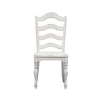 Set da 6 pezzi con tavolo con gambe Magnolia Manor Antico Bianco Effetto Legno Invecchiato
