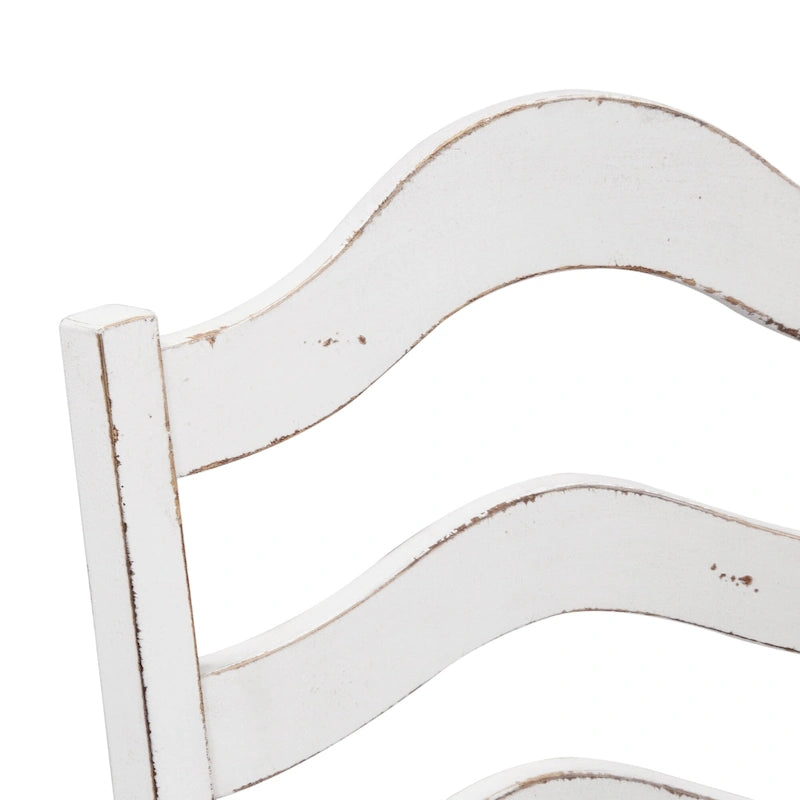 Set da 6 pezzi con tavolo con gambe Magnolia Manor Antico Bianco Effetto Legno Invecchiato