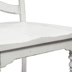 Set da 6 pezzi con tavolo con gambe Magnolia Manor Antico Bianco Effetto Legno Invecchiato