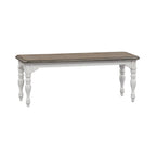 Set da 6 pezzi con tavolo con gambe Magnolia Manor Antico Bianco Effetto Legno Invecchiato