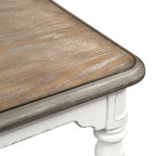 Set da 6 pezzi con tavolo con gambe Magnolia Manor Antico Bianco Effetto Legno Invecchiato