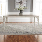 Set da 6 pezzi con tavolo con gambe Magnolia Manor Antico Bianco Effetto Legno Invecchiato