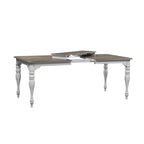 Set da 6 pezzi con tavolo con gambe Magnolia Manor Antico Bianco Effetto Legno Invecchiato