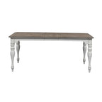 Set da 6 pezzi con tavolo con gambe Magnolia Manor Antico Bianco Effetto Legno Invecchiato