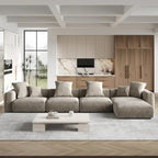 Canapé modulable 180 Leathaire avec pouf et revêtement en tissu Leathaire
