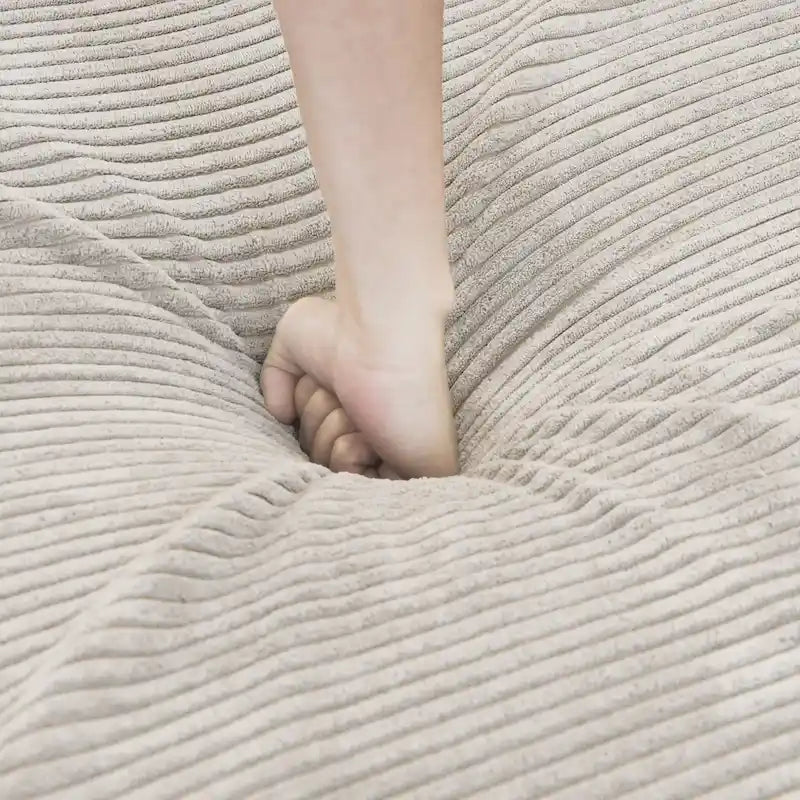 Canapé modulable 180 Leathaire avec pouf et revêtement en tissu Leathaire