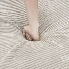 Canapé modulable 180 Leathaire avec pouf et revêtement en tissu Leathaire