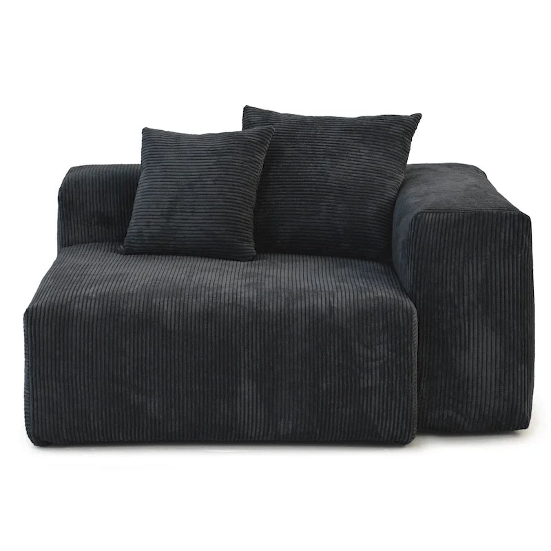 Canapé modulable 180 Leathaire avec pouf et revêtement en tissu Leathaire