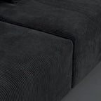 Canapé modulable 180 Leathaire avec pouf et revêtement en tissu Leathaire