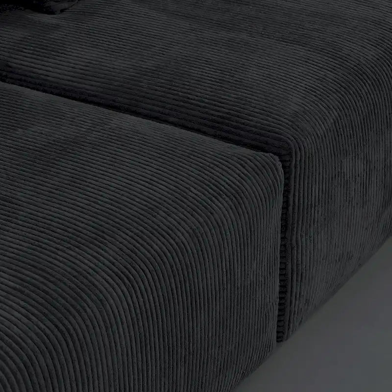 Canapé modulable 180 Leathaire avec pouf et revêtement en tissu Leathaire
