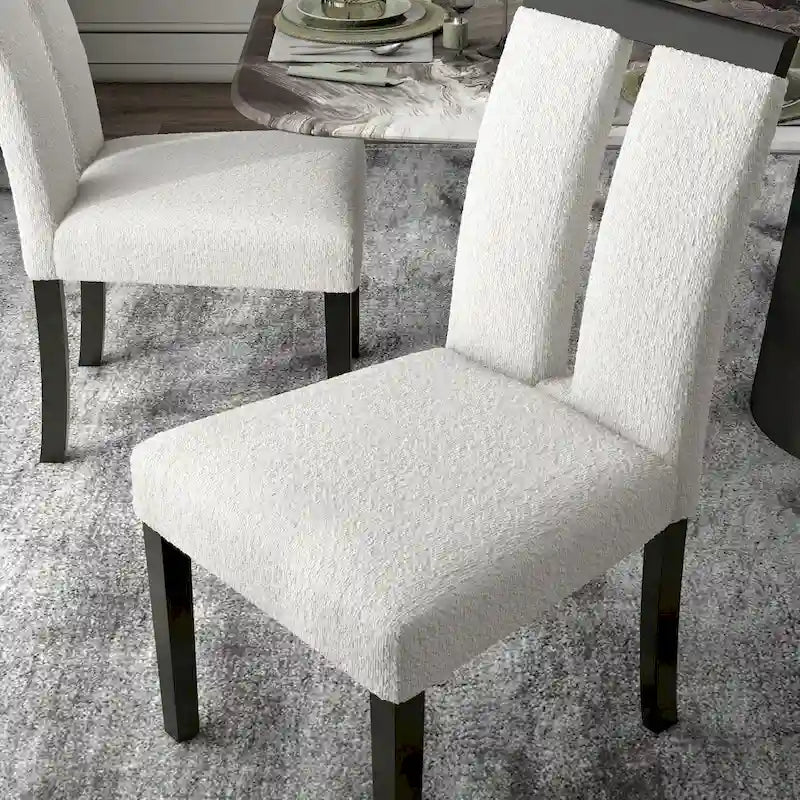 Sedie da pranzo imbottite Lumina Modern White (set da 2) di Furniture of America