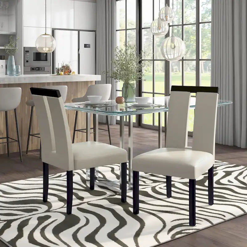 Sedie da pranzo imbottite Lumina Modern White (set da 2) di Furniture of America