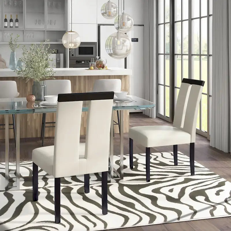 Sedie da pranzo imbottite Lumina Modern White (set da 2) di Furniture of America