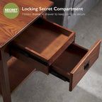 Tavolino finale con cassetto Leick Home in legno massello Mission