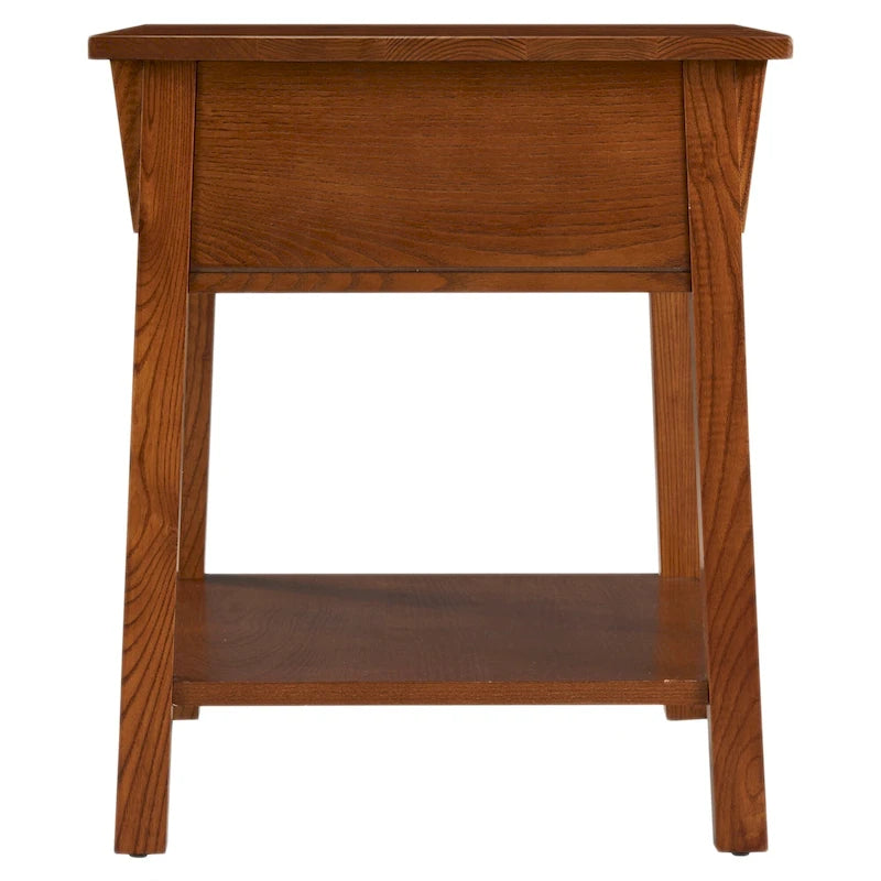 Tavolino finale con cassetto Leick Home in legno massello Mission