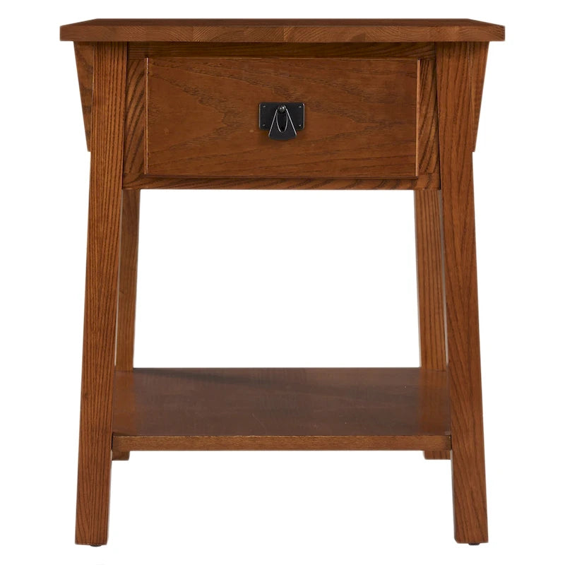 Tavolino finale con cassetto Leick Home in legno massello Mission