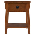 Tavolino finale con cassetto Leick Home in legno massello Mission