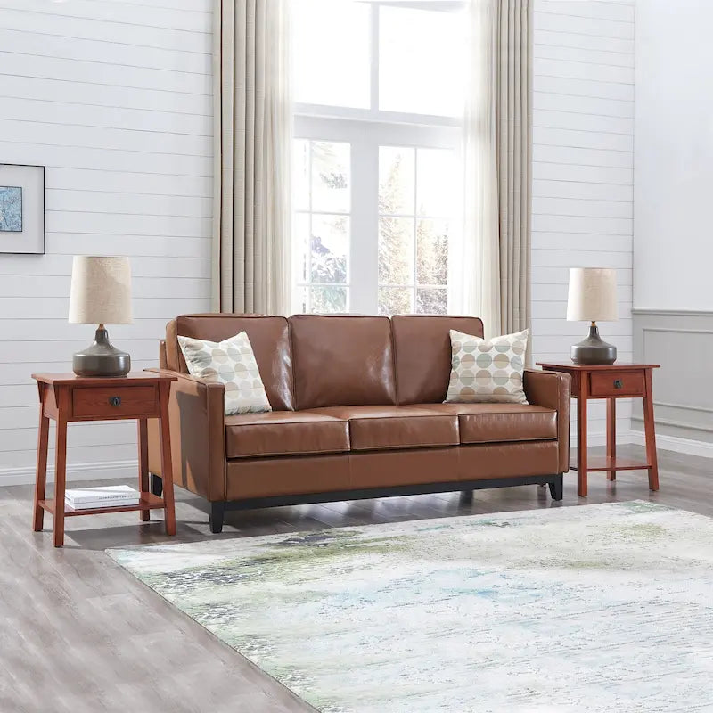 Tavolino finale con cassetto Leick Home in legno massello Mission