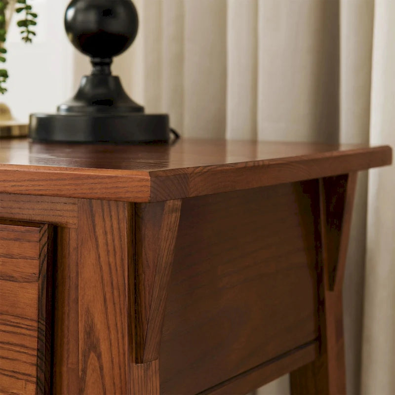 Tavolino finale con cassetto Leick Home in legno massello Mission