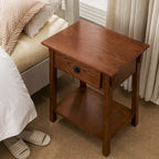Tavolino finale con cassetto Leick Home in legno massello Mission