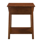 Tavolino finale con cassetto Leick Home in legno massello Mission