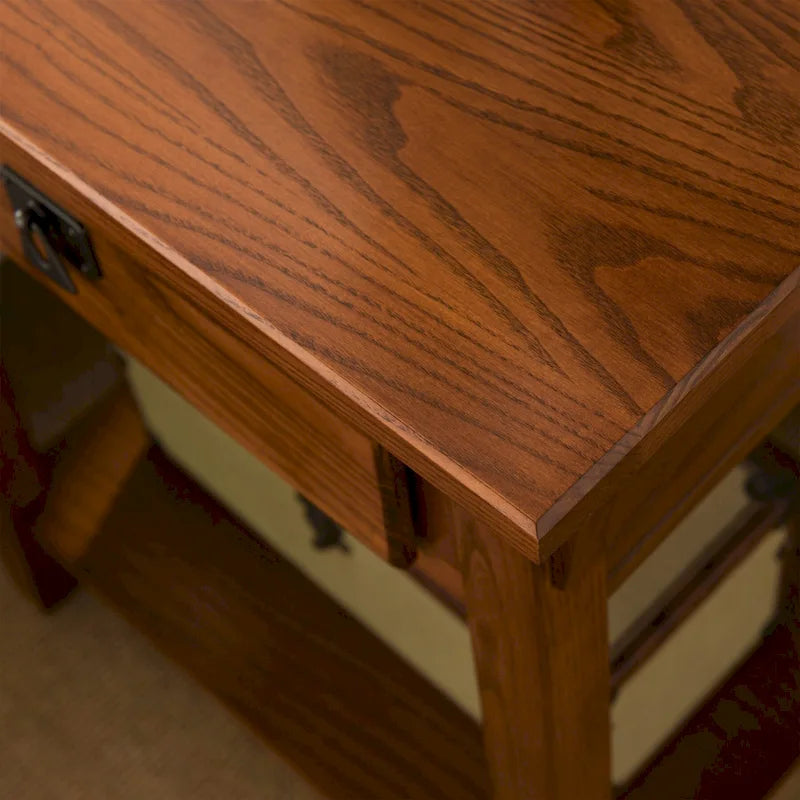 Tavolino finale con cassetto Leick Home in legno massello Mission