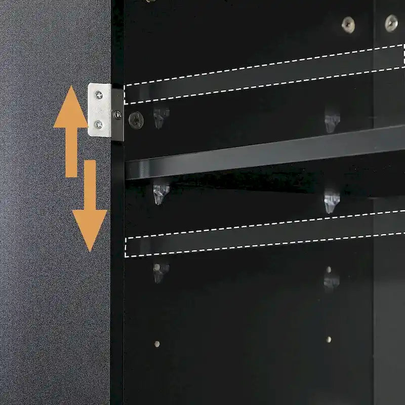 EROMMY Dispensa da cucina indipendente da 71, mobile alto con cassetto e ripiani regolabili, armadietto a 2 ante