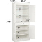 EROMMY Dispensa da cucina indipendente da 71, mobile alto con cassetto e ripiani regolabili, armadietto a 2 ante