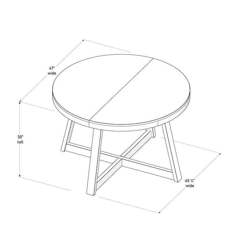 Tavolo da pranzo rotondo in legno massello Plank and Beam Classic - 47