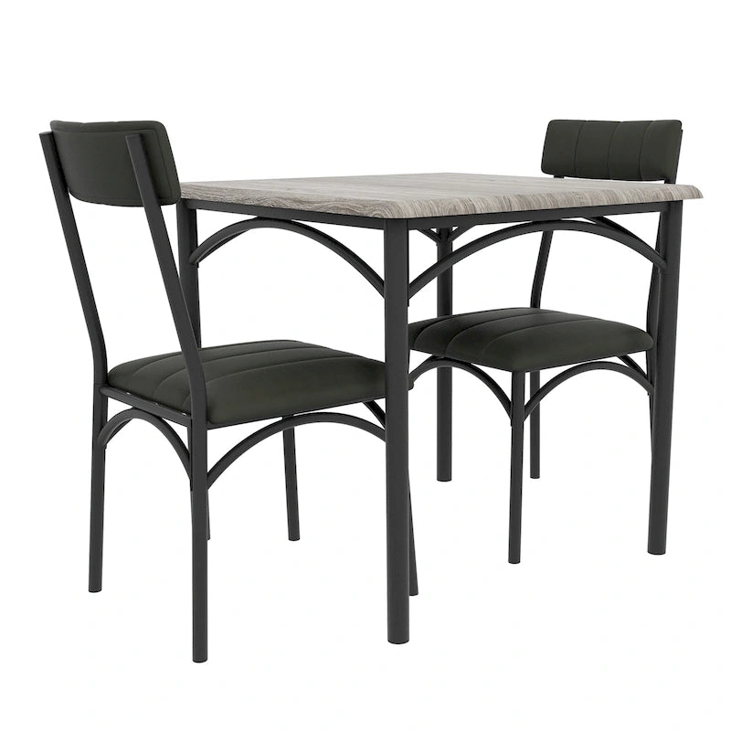 Set Tavolo da Pranzo da Cucina per 2 con Sedie Imbottite